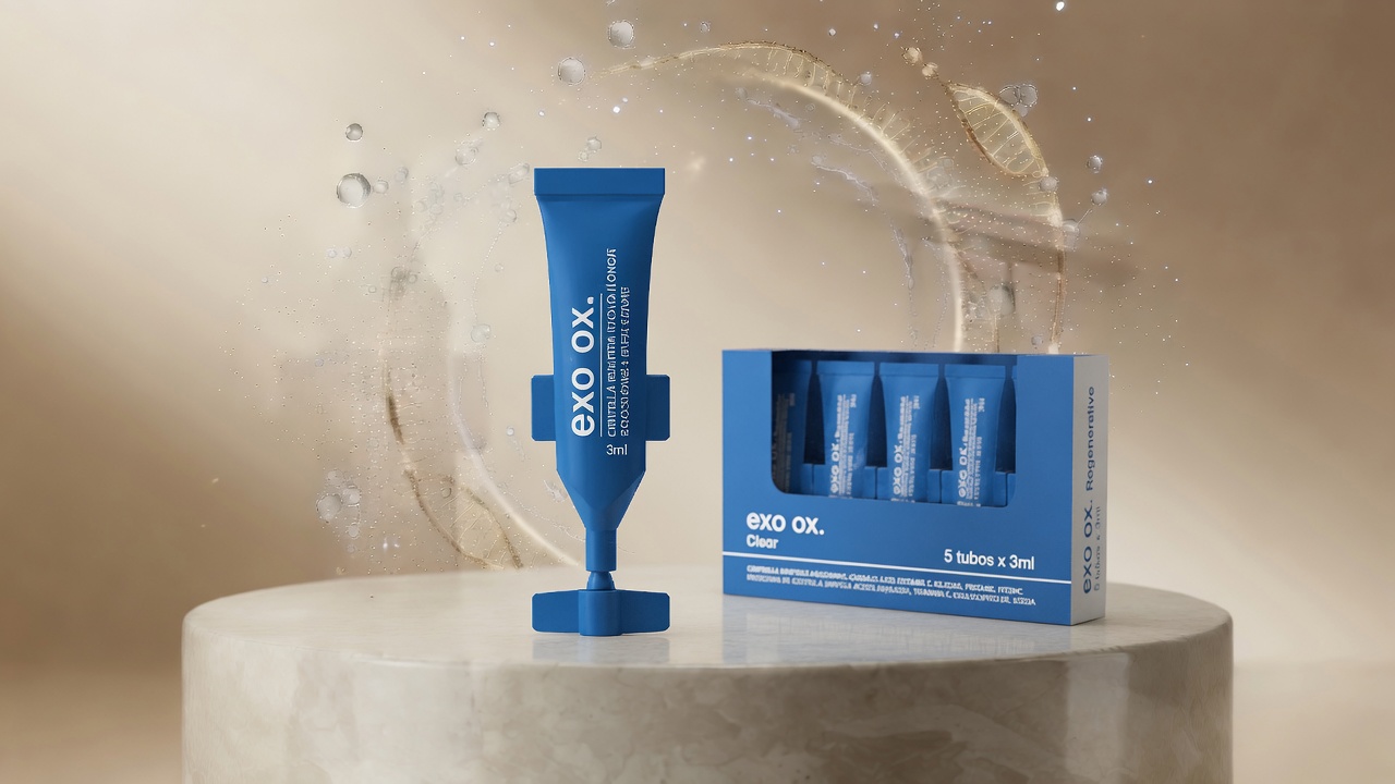 Exo Ox Clear Serum - exosomas vegetales en Valencia, Quora Noni y Centella Asiática para dermatología